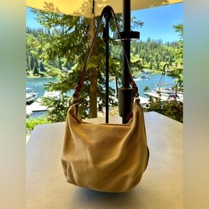 Fossil Canvas Burlap weave Shoulder Handbag Purse 78082